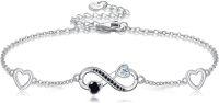 wholesale 925 Sterling Silver Heart and Infinity Charm Ankle Bracelet for Women-Infinity Ankle
