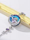 wholesale TOUPOP Birthstone Bracelet Moon And Star Bracelet 925 Sterling Silver Blue Crystal Jewelry Birthday Christmas Gifts For Women -0-3