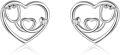wholesale 925 Sterling Silver Heart Stethoscope Stud Earrings for Nurses Gifts-0-0