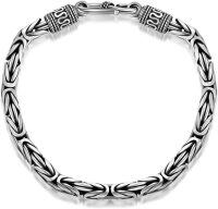 wholesale 925 Sterling Silver Matte Braided Mens Boys Bracelet 8 Long 6-4 mm Width-A, 9 Inch