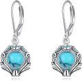 wholesale Sterling Silver Gemstone Leverback Dangle Drop Filigree Earrings for Women-0-6