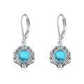 wholesale 925 Sterling Silver Earrings Wholesale With Blue Gemstone Drop-0-6