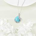 wholesale 925 Sterling Silver Natural Turquoise Dragonfly Pendant Necklace for Women-0-2