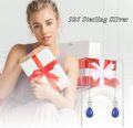 wholesale 925 Sterling Silver 12 Birthstone Infinity Threader Drop Earrings for Women-0-3