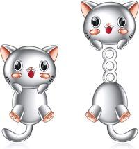 wholesale 925 Sterling Silver Cartoon Cat Stud Earrings for Women - Cute Animal  Ideas-A-Cat