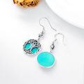 wholesale 925 Sterling Silver Celtic Knot Tree Of Life Earrings Wholesale With Green Malachite And Blue Crystal-0-2