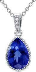 wholesale Sterling Silver Natural Gemstone Diamond Necklace 1 Ct Pear Teardrop Pendant 18+2 Inch Women s Birthday Mother s Day Gift-0-24