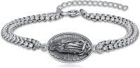 wholesale 925 Sterling Silver &  Virgin Mary Guadalupe Bracelet for Men & Women, Hypoallergenic Religious Jewelry Gift-A06-Virgin Mary