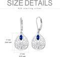 wholesale Sterling Silver 12 Birthstones Filigree Teardrop Leverback Earrings-0-3