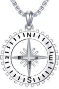 wholesale 925 Sterling Silver Compass Necklace Pendant for Men & Women - Graduation s -0-0