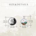 wholesale 925 Sterling Silver Mountain Landscape Pendant Necklace Wholesale With Green Accents-0-3