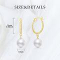 wholesale 14K Gold Freshwater Cultured Pearl Round Drop Dangle Hook Earrings-0-2