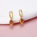 wholesale Gold 925 Sterling Silver Red Crystal Fruit Drop Earrings 3D Design Jewelry for Women Girls Gift Boxed-0-3