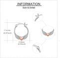 wholesale 925 Sterling Silver Angel Wing Heart Hoop Earrings for Women Girls Gift-0-4