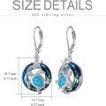 wholesale Sterling Silver Crystal Sea Turtle Dangle Earrings for Women Valentine s Day Gifts-0-23