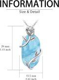 wholesale Larimar Necklace Sterling Silver Rose Flower Pendant Necklace Rose Love Jewelry Anniversary Christmas Gifts For Women Wife Girlfriend Her Girlfriend Wife -0-5