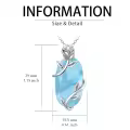 TOUPOP Sterling Silver Larimar Rose Flower Pendant Necklace-0-5