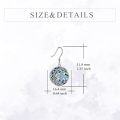 wholesale 925 Sterling Silver Round Celtic Knot Abalone Shell Blue Crystal Star Pendant Hook Earrings s for Women-0-4