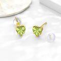 wholesale 14K Gold 1Ct Heart Cut Created Birthstone Stud Earrings for Women-0-1