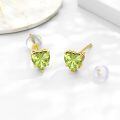 wholesale 14k Gold Heart Shaped Birthstone Stud Earrings For Women-0-1