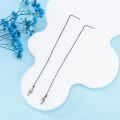wholesale 925 Sterling Silver Lightning Bolt Threader Earrings, Hypoallergenic Nickel-Free, 0.18x0.6 Inches, 4.72 Chain, Gift for Women Wife Mom-0-2
