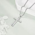 wholesale Sterling Silver Men s Cross Necklace Catholic Faith Pendant Christian Jewelry Gifts-0-4