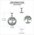 wholesale 925 Sterling Silver Green Enamel Celtic Knot Tree Of Life Pendant Necklace-0-4