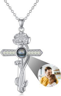 wholesale 925 Sterling Silver 12 Month Birthstone Flower Necklace  Char-08-Aug-Poppy+Photo-08-August-Poppy