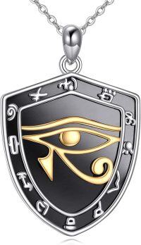 wholesale 925 Sterling Silver Black Onyx Eye Of Horus Shield Pendant Necklace for Women's Gifts-Eye of Horus 2