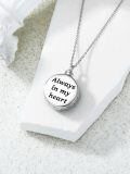 TOUPOP 925 Sterling Silver Always In My Heart Memorial Compass Ash Necklace With Filler-0-4
