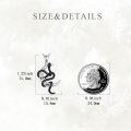 wholesale 925 Sterling Silver Black Snake Celtic Knot Pendant Necklace for Women Men Gothic  43cm Chain Length-0-4