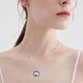 wholesale 925 Sterling Silver Mermaid Pendant with Crescent Moon and Stars - Oceanic  for Her-0-1