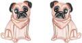 wholesale 925 Sterling Silver Rose Gold Pug Dog Stud Earrings for Women - Pet Lover Gift Ideas-0-0