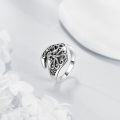 wholesale  Metal Sterling Silver Norse Vintage Boho Adjustable Open Spoon Ring Jewelry Gift -0-3