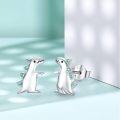 wholesale 925 Sterling Silver Green Crystal Dinosaur Stud Earrings for Women and Girls - Hypoallergenic s-0-1