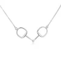 wholesale 925 Sterling Silver Horse Bit Charm Necklace Wholesale for Women and Girls-Silver
