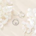 wholesale 925 Sterling Silver Yorkshire Terrier Hoop Earrings With Pink Bow Detail-0-2