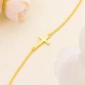 wholesale Gold Religious Cross Bracelet for Women - 7 inches Long -0-5