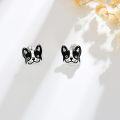 wholesale 925 Sterling Silver French Bulldog Stud Earrings Adorable Dog Face s for Women and Girls-0-3