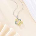 wholesale 925 Sterling Silver & Crystal Sunflower Bee Necklace - Adjustable Chain, Elegant Gift for Bee Lovers-0-1