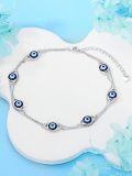 wholesale 925 Sterling Silver Evil Eye Sea Turtle Infinity Wave Shell Charm Ankle Bracelet-0-1