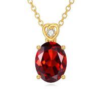 wholesale 14k Gold Amethyst Pendant Necklace-Garnet