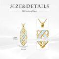 wholesale Irish Celtic Knot Necklace 925 Sterling Silver Opal Pendant Necklace Celtic Irish Jewelry Christmas Gifts For Women -0-5