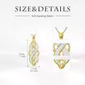TOUPOP Sterling Silver Opal Celtic Knot Pendant Necklace-0-5