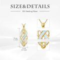 TOUPOP Sterling Silver Opal Celtic Knot Pendant Necklace-0-5