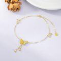 wholesale 14K Gold Butterfly Charm Anklet for Women - Adjustable Chain Foot s-0-2