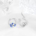 wholesale 925 Sterling Silver Blue Axolotl Hoop Earrings - Cute Animal Jewelry for Women Girls-0-1