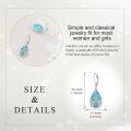 wholesale 925 Sterling Silver Turquoise Teardrop Leverback Earrings with CZ Accents-0-4