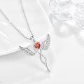 wholesale Sterling Silver Angel Birthstone Necklace with 12 Crystal Gemstones for Women-0-1