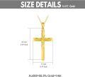 wholesale 14K Solid Gold Cross Necklace for Women Delicate Italian Diamond-cut Pendant 16-18-0-4